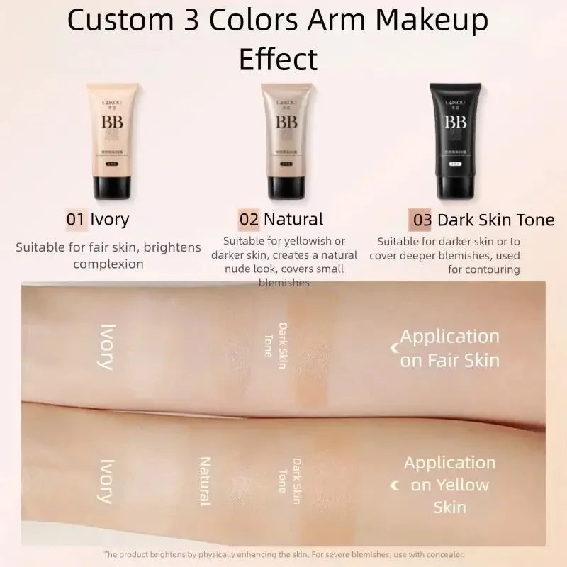 Oil Control Waterproof Long Lasting BB Cream Foundation Concealer Brightening Moisturizing Face Makeup Base Liquid Oasis Select