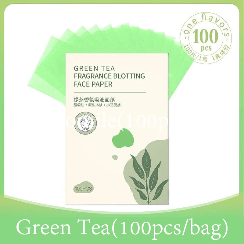 Matcha Oil Absorbing Sheets 100-Pack – Anti-Grease Face Blotting Oil Blotting Sheets Oasis Select Green tea