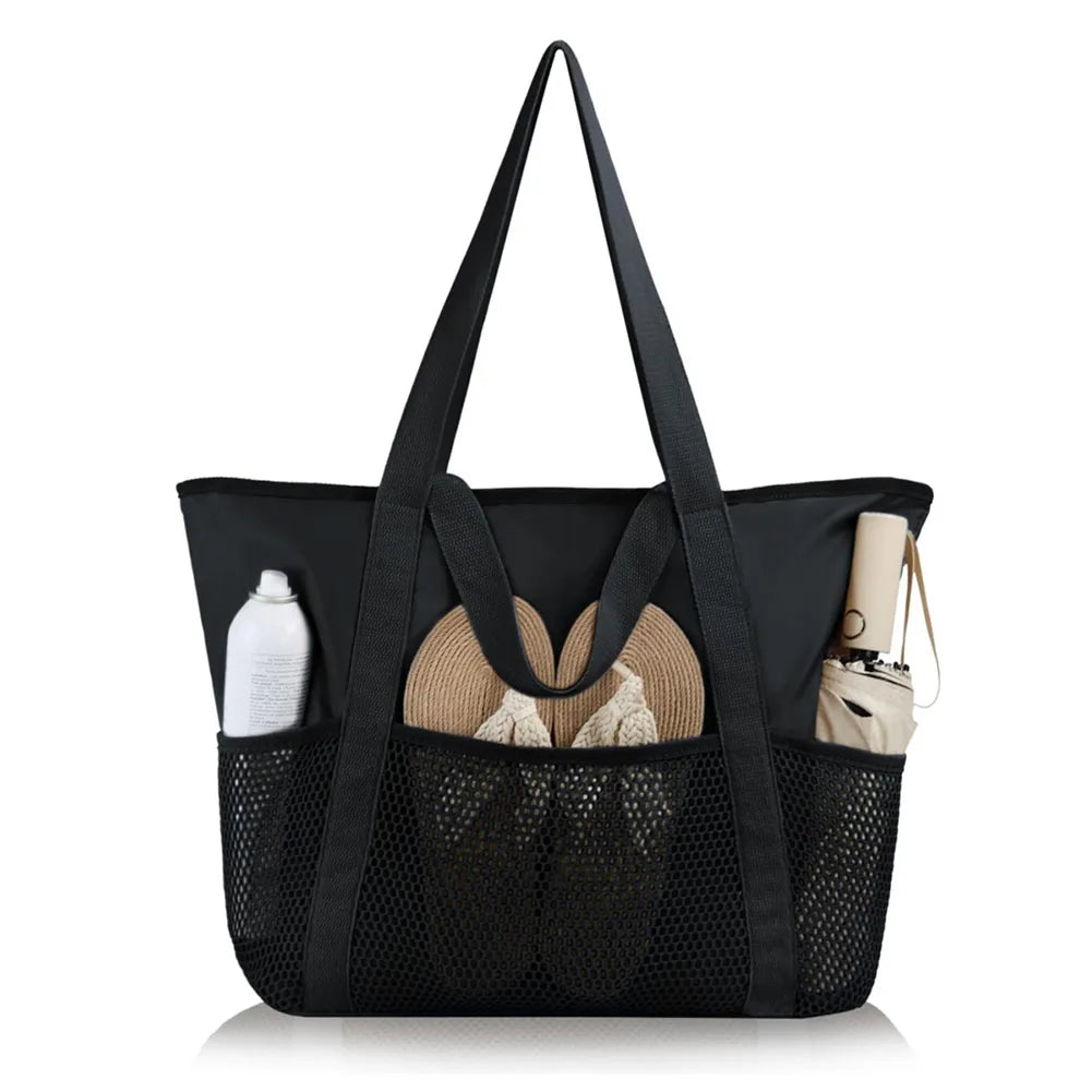 Large Capacity Waterproof Beach Tote for Travel Swimming and Outdoor Use Lightweight and with Comfortable Handles Oasis Select Pure black China Mainland