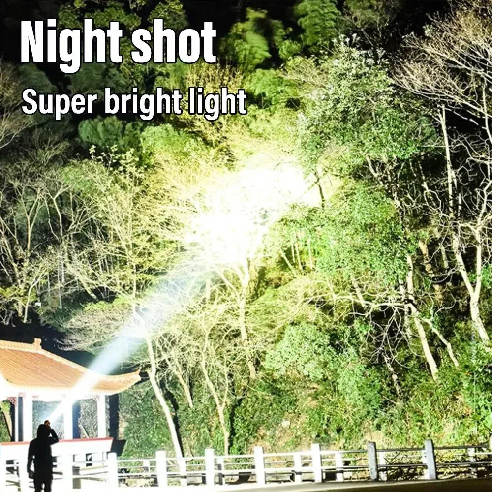 Solar USB Rechargeable LED Flashlight & COB Work Light