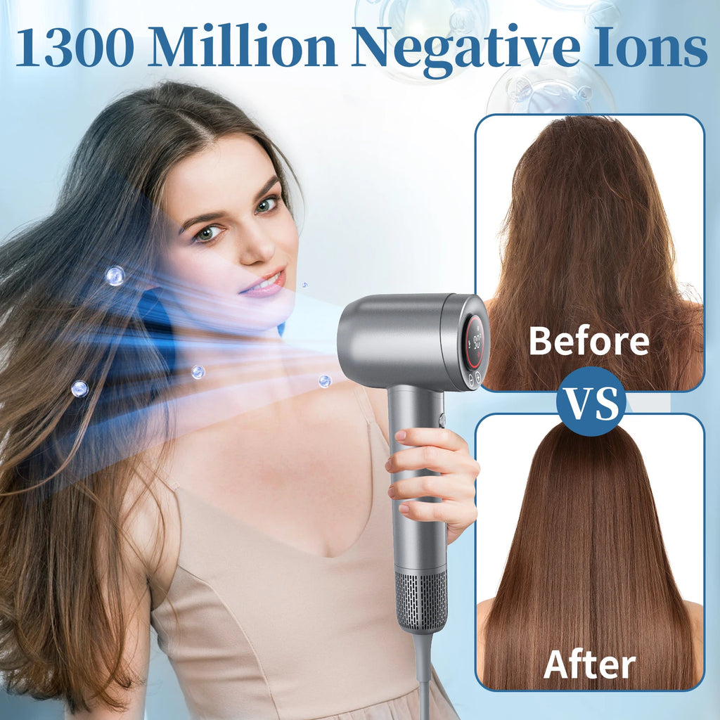 1600W high-speed hair dryer - Brushless negative ion hair dryer with air collection nozzle - Suitable for home use, dormitories Oasis Select