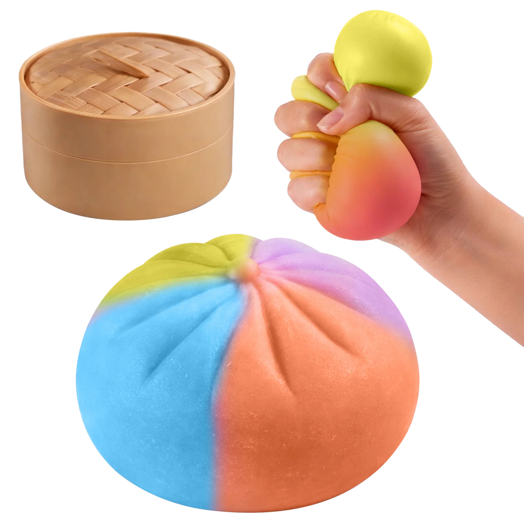 Colorful Crystal Steamed Bun Squeeze Toy Reusable Fun Stress-Relief Slow Rebound Flash Dumpling Desktop Decoration Party Gifts Oasis Select C02