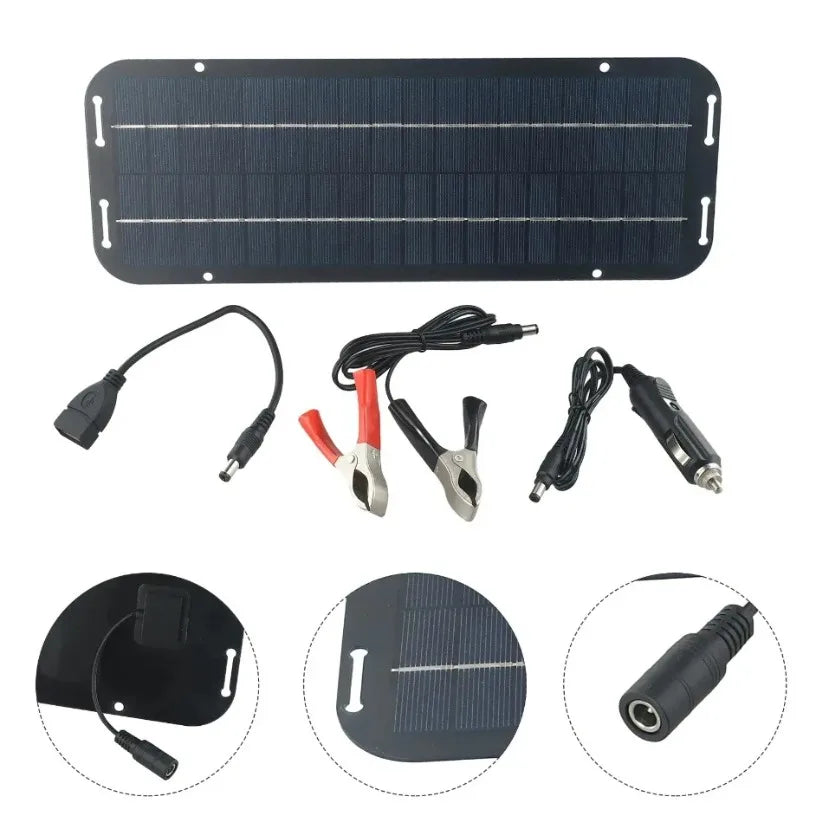 60W 12V Solar Car Battery Charger High Efficiency IP65 Waterproof Solar Panel with Reverse Protection for Caravan Boat Battery Oasis Select