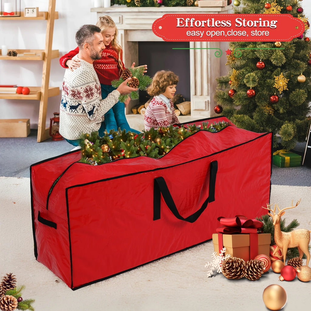 Christmas Tree Storage Bag for Up to 228.6cm Disassembled Trees with Reinforced Handles & Dual Zipper Dust & Moisture Protection Oasis Select