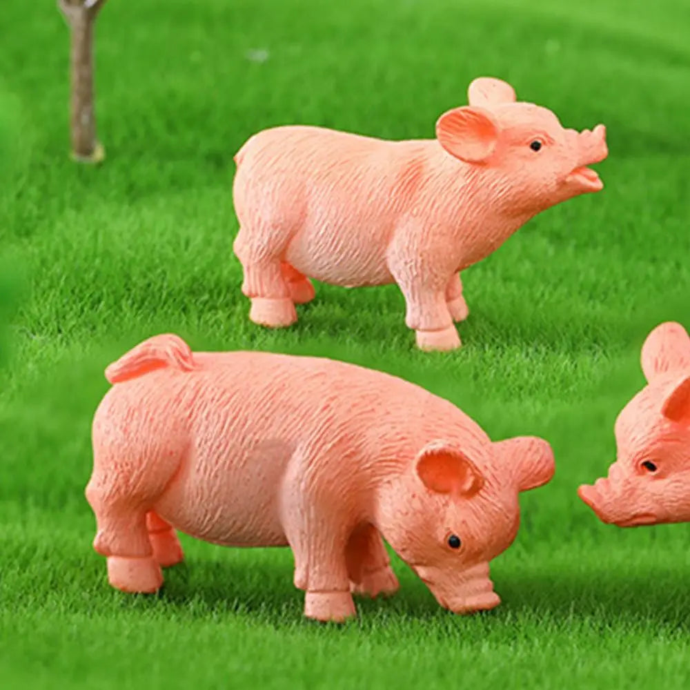 3-Pack Cute Pig Miniature Figurines | Waterproof Garden Statues Garden Figurine Set Oasis Select