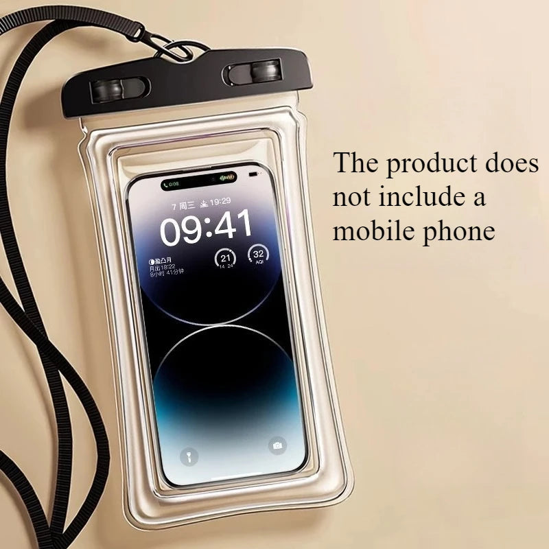 Waterproof Phone Pouch Seal Design Dry Safe Protective Bag Outdoor Beach Travel Phone Storage Case Oasis Select black
