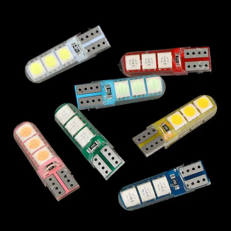 Commercial-Grade LED Bulb in High-Temperature Silicone; Fits W5W T10, 5050, 6SMD and Car Width, Trunk, License Plate Lights. Oasis Select