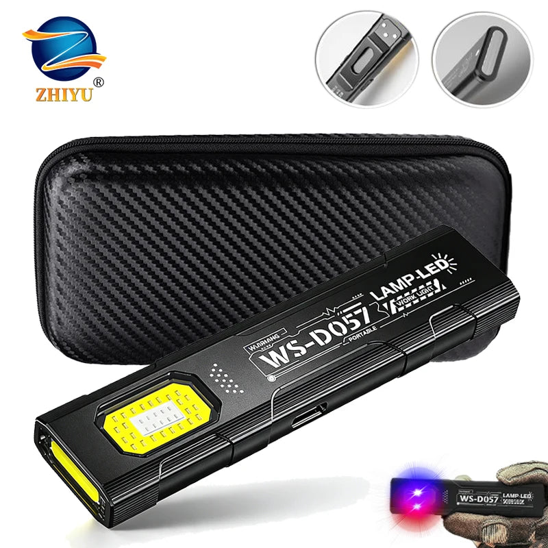 550LM EDC Flashlight USB-C Rechargeable | COB + Red & Blue Modes