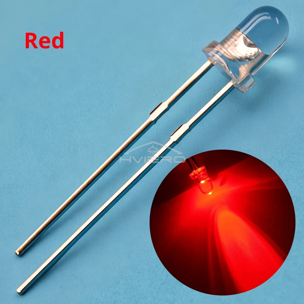100Pcs 3mm LED Diode Assortment Kit – Ultra Bright Multi-Color