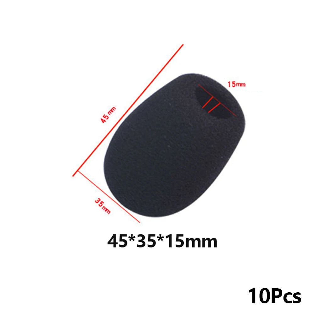 10-Pack Foam Mic Windscreen Covers for Headset & Meeting Mics