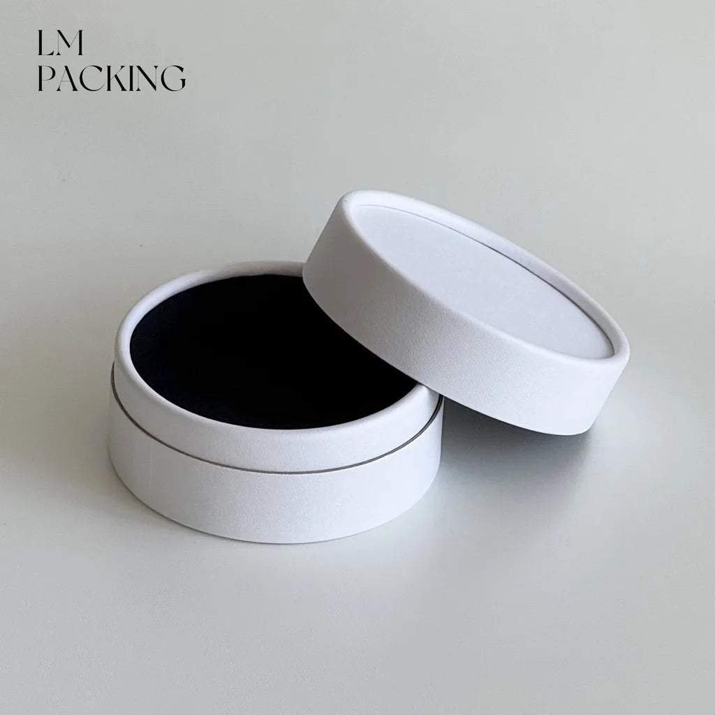 Necklace Packaging Box Elegant Paper Jewelry Box Round Jewelry Box Minimalist For Daily Home Storage Festivals Gifting Occasions Oasis Select Warm White