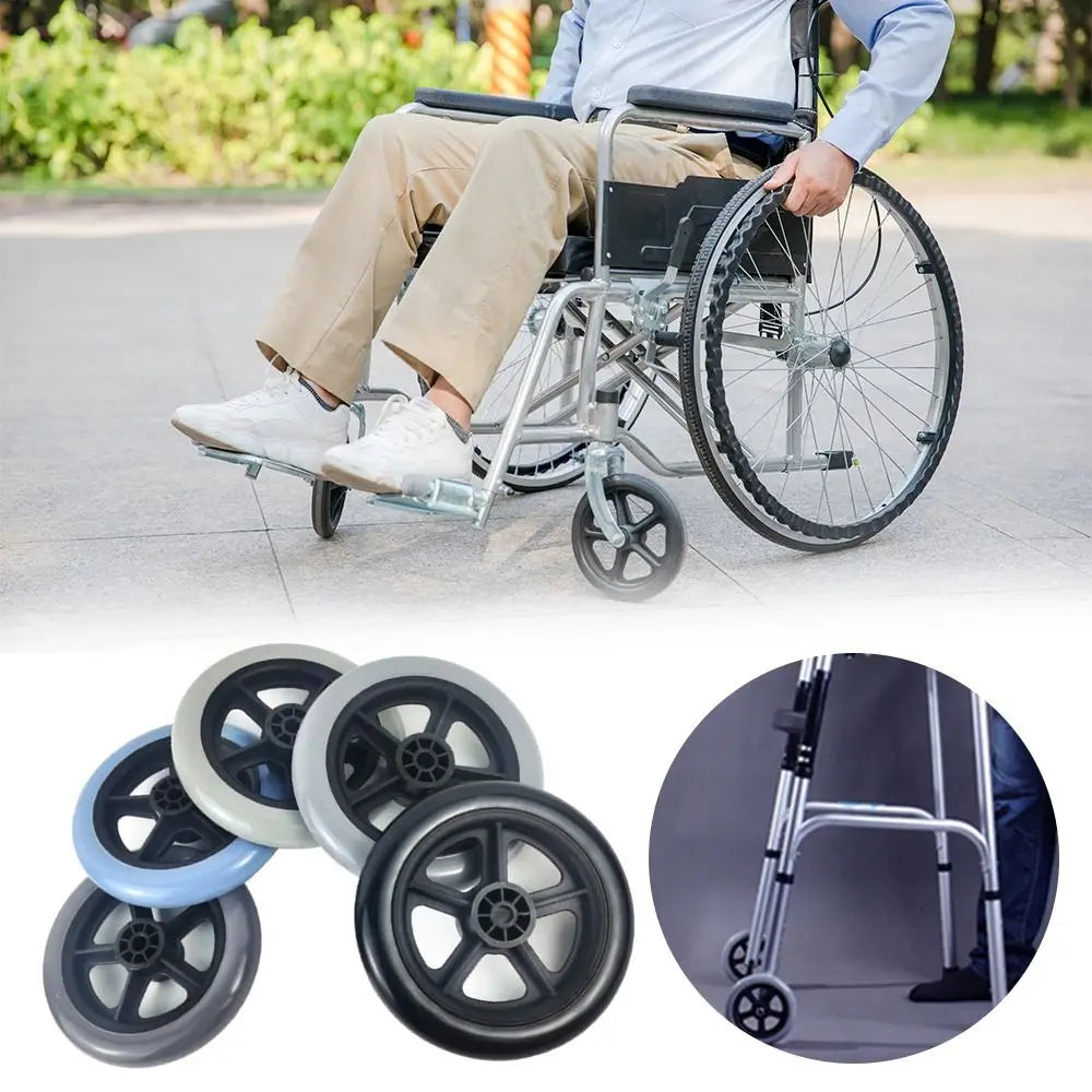 5 Inch Wheelchair Front Castor Durable Anti Slip Shopping Cart Wheels Replacement Solid Tire Wheel Travelling Trolley Caster Oasis Select