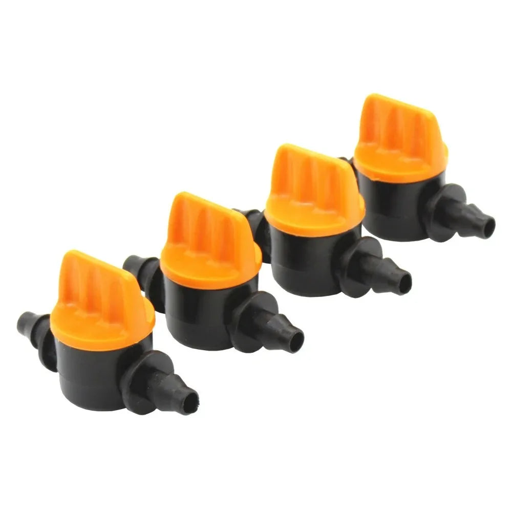 20PCS Pvc Pipe Through Valve Irrigation Double Barb Mini Valve Drip Irrigation Capillary Mini Switch Valve Oasis Select