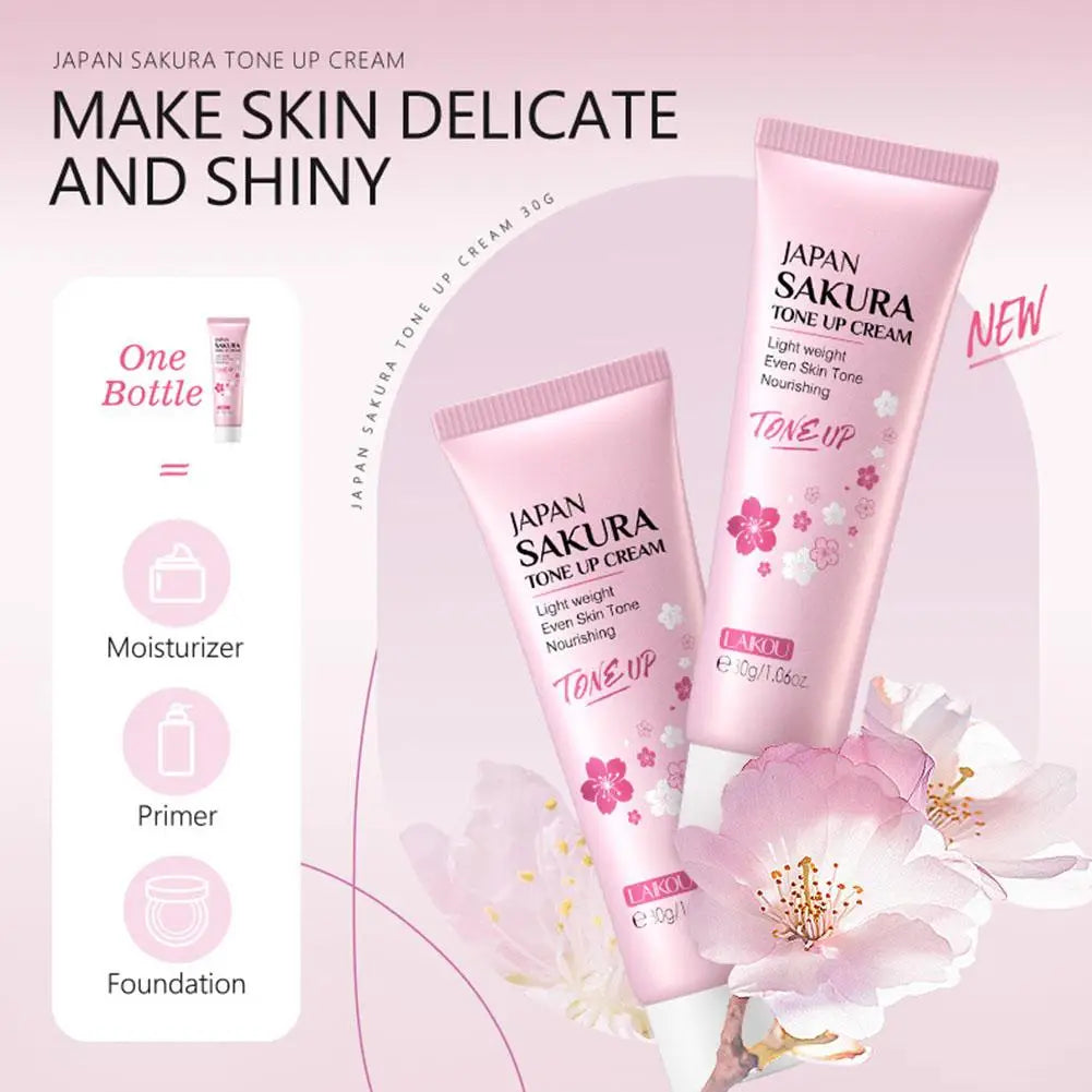 Eelhoe Sakura Tone-Up Glow Moisturizer Cream 30ml Tone-Up Face Cream Oasis Select