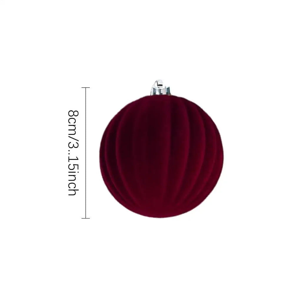 Christmas Ball Ornaments 12 Pieces Christmas Tree Ornaments 3.1 Inch Flocked Ball Decorative Pendant for Holiday Party Home Oasis Select Wine Red 8cm