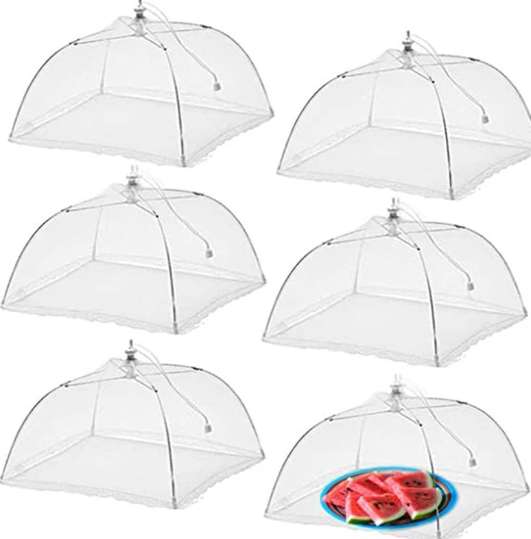Collapsible Mesh Food Covers Protective Anti-Flying Pop Up Fine Fly Net White Household Food Tent for Outdoors Parties BBQ Oasis Select