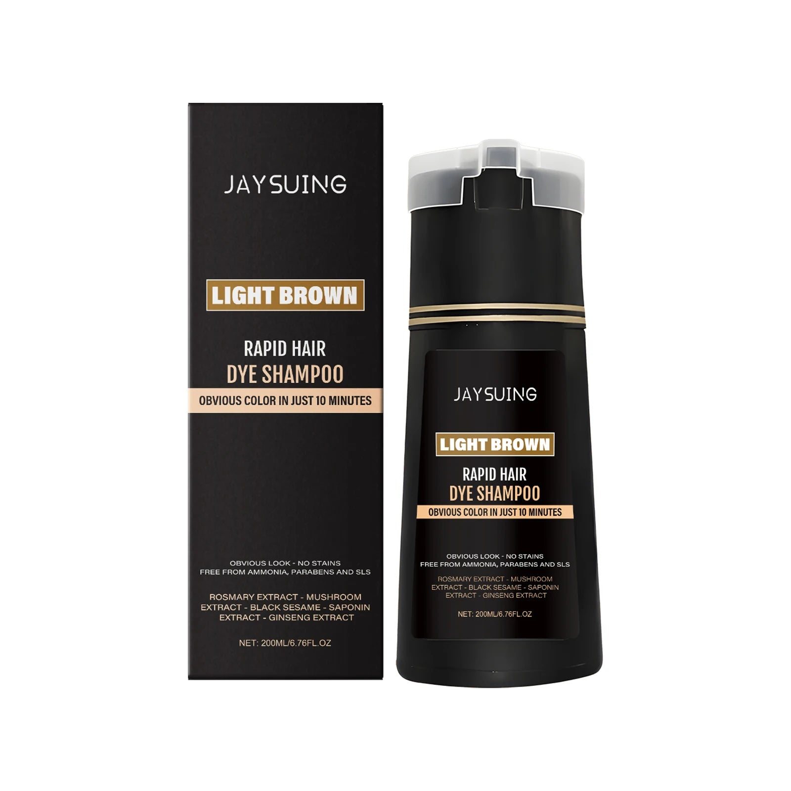 Jaysuing 3-in-1 Men's Hair Dye Shampoo – Gray Coverage 200ml Hair Dye Shampoo Oasis Select Light Brown 200ml