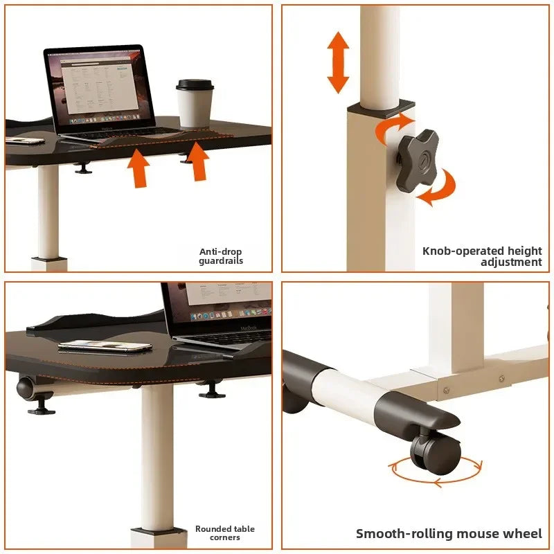 Multi-functional Household Goods Bed Desk Bedroom Mobile Table Foldable Rotating Lifting Bedside Table Oasis Select