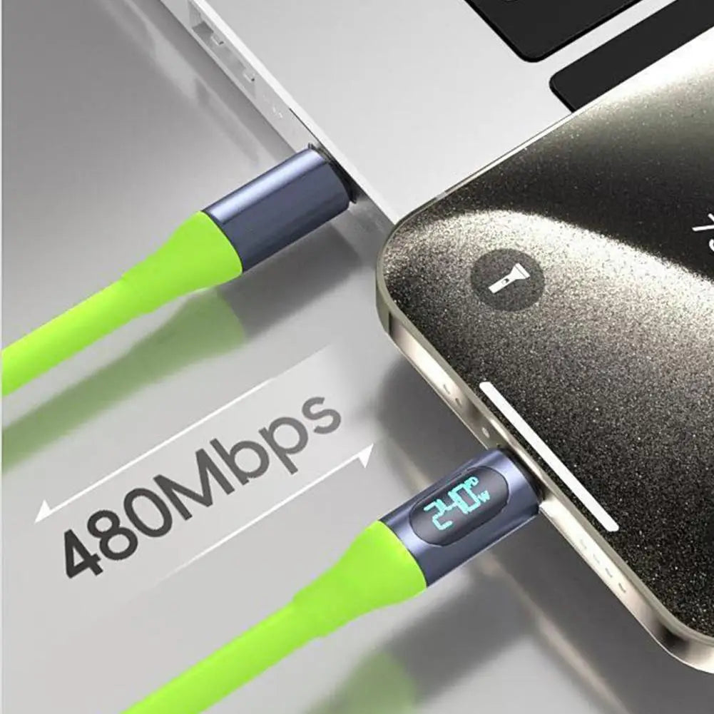 240W USB-C Fast Charging Cable with Digital Display – 1.5M