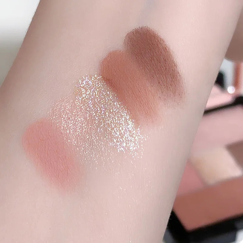 5-Color Eyeshadow & Blush Palette – Matte Highlight Makeup Tray