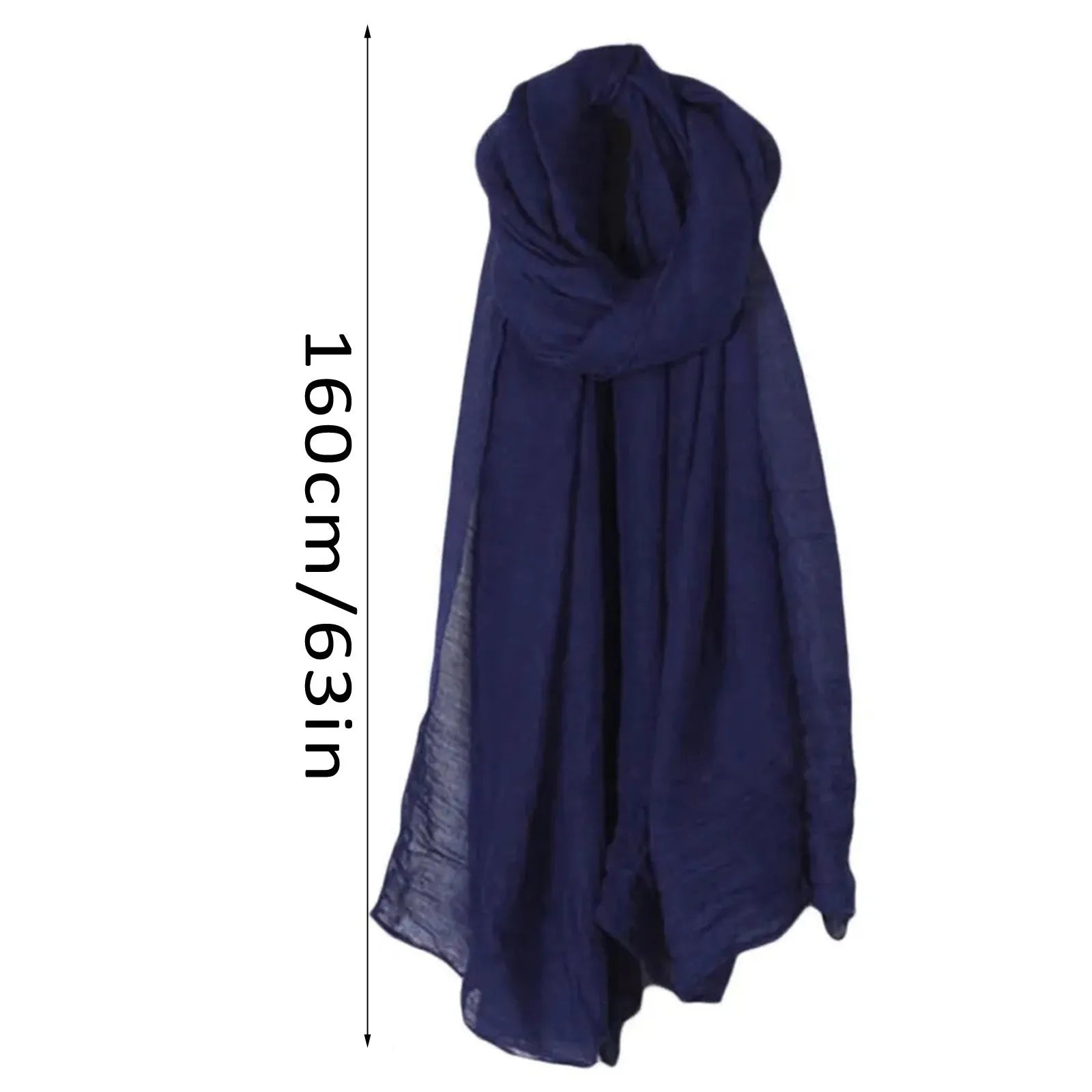 Fashion New 16 Colors Women Long Scarf Wrap Scarves Vintage Cotton Linen Large Shawl Hijab Elegant Solid Black Red White Oasis Select