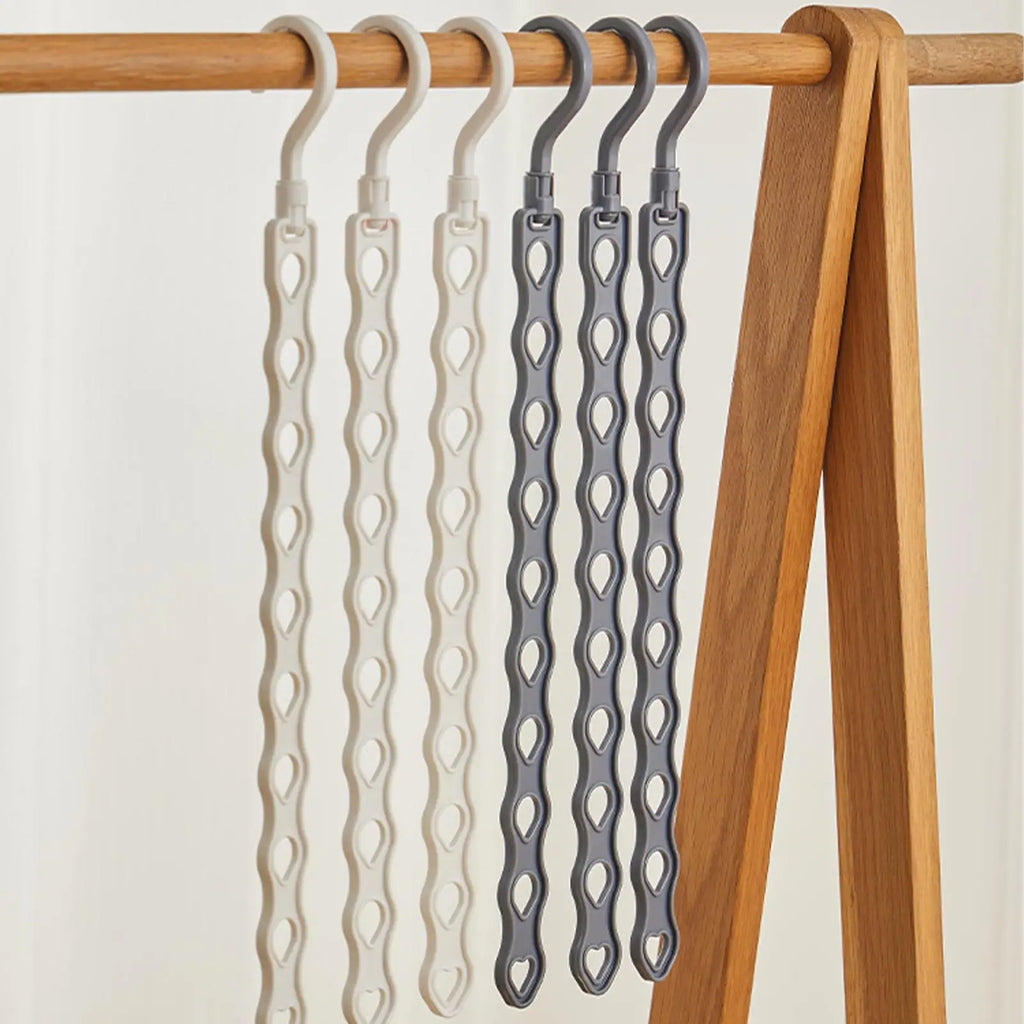 10-hole Space Saving Hanger Clothes Storage Rack Plastic Hanger Multi-function Folding Hanger Wardrobe Drying Clothes Oasis Select