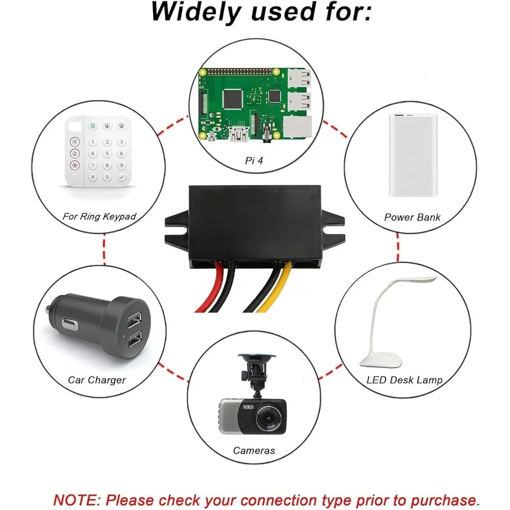 DC To DC 12V/24V Step Down To 5V 3A 15W Converter Waterproof Buck Module Power Adapter For Car Radio Dash Cam GPS Navigation Oasis Select