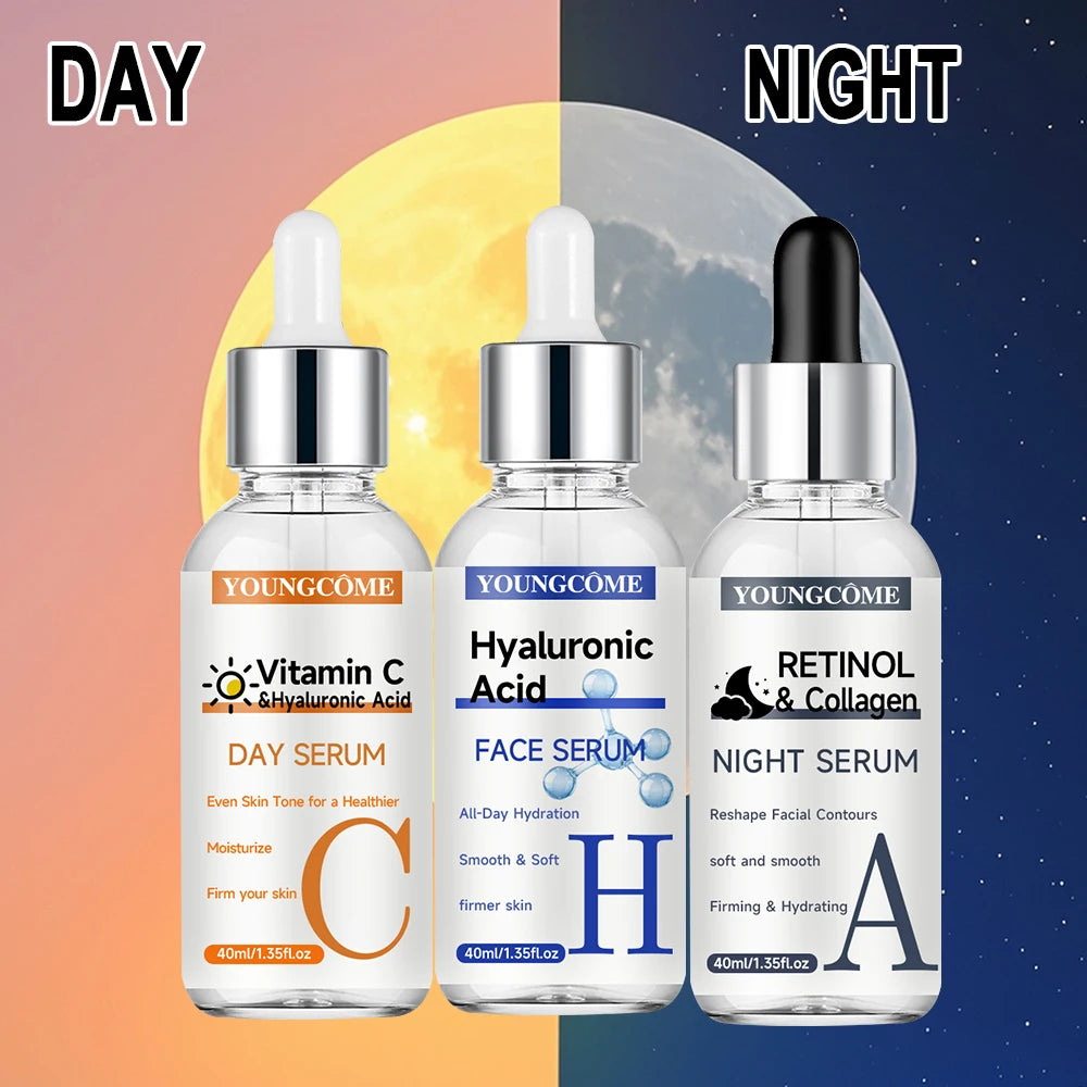 YOUNGCOME Vitamin C, Retinol & Hyaluronic Acid Serum Set Facial Serum Set Oasis Select