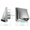 4" 5" 6" Square Stainless Steel Air Vent Extract Valve Cover