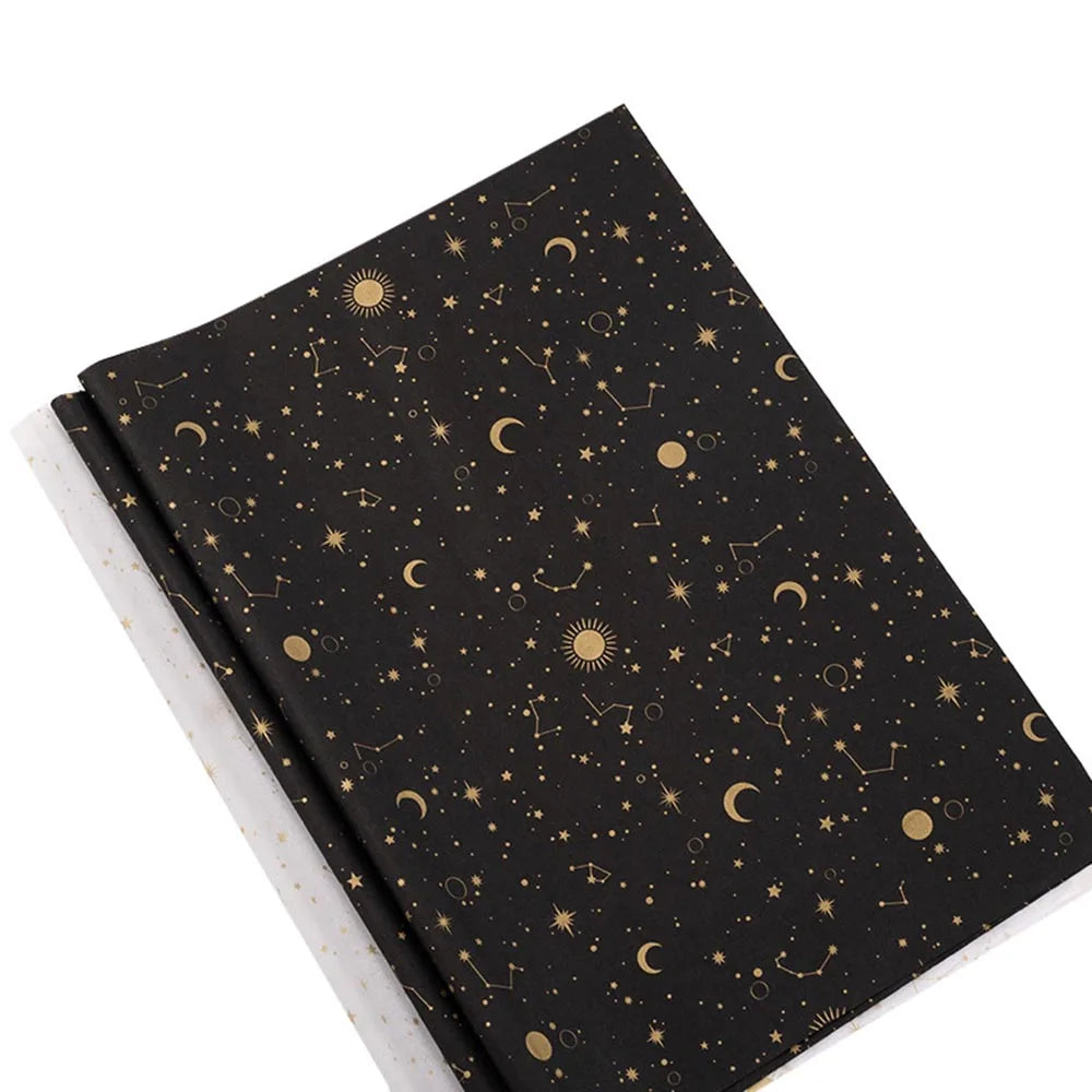 20 Sheets/Pack Starry Sky Tissue Paper Stars Moon Constellations Pattern Gift Wrapping Paper Christmas New Year Wrap Paper Oasis Select