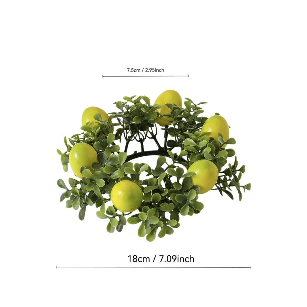 Candle Holder Artificial Table Centerpiece Decor Artificial Lemon Wreath Vivid Pillar Candle Holder For Festival Arrangement Oasis Select