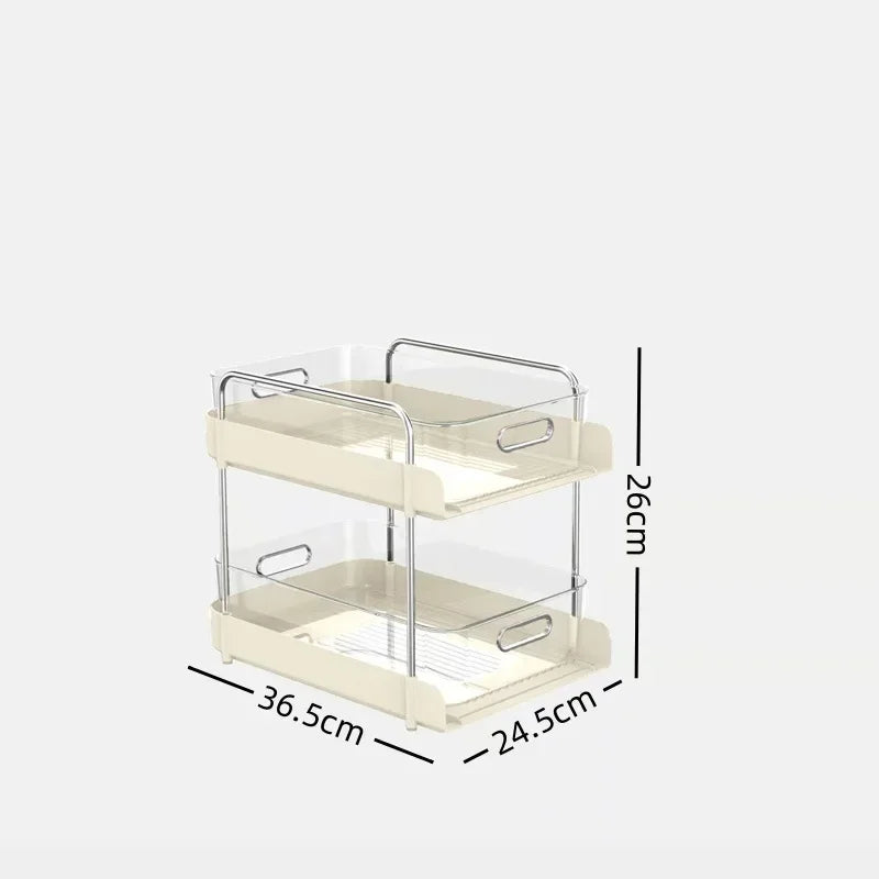 Multi-functional trolley storage cabinet floor storage rack bathroom multi-layer drawer storage box rack Oasis Select Two-layer short