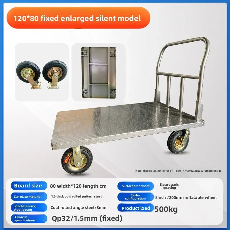 Multi-functional trolley flatbed trailer moving flatbed trailer trolley pulling load bearing folding trailer Oasis Select