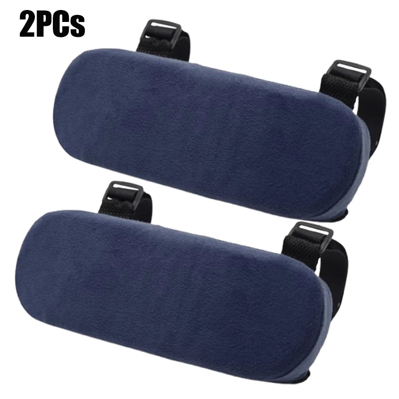 Soft Armrest Cushion PP Sponge Foam Armrest Cushion 1/2PCS for Home Office Chair Computer Gaming Elbow Pad Removable Washable Oasis Select Navy blue-2PCS 23.5x7.5x3cm