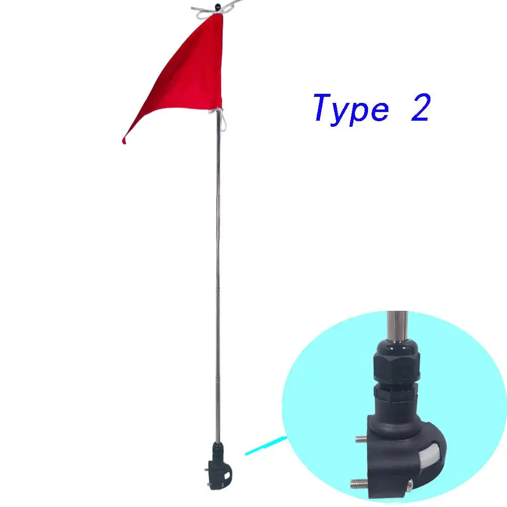 Kayak Canoe Boat Safety Flag with Base Mount and Stainless Steel Adjustable Pole Universal Kayaking Warning Flag Oasis Select Type2 Half