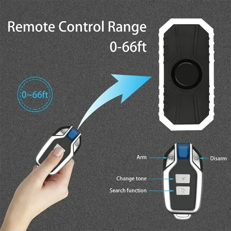 Motorcycle Alarm Wireless Vibration Bicycle Alarm USB Rechargeable Remote Anti-Theft Motobike Security Detector System Alarm Oasis Select