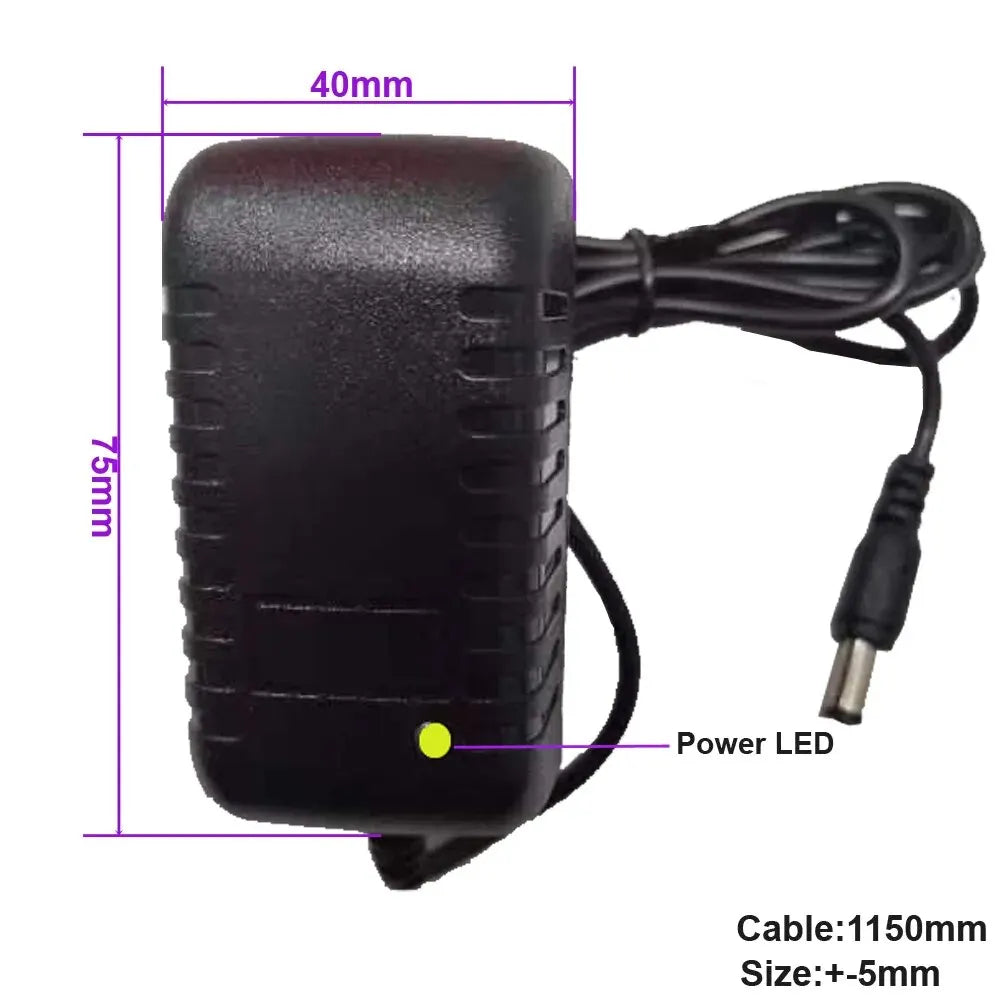 2pcs Power Adapter AC 100-240V Input DC 12V 2A Output Supply Charger Universal Adapter Converter Plug for Camera DVR Router LED Oasis Select