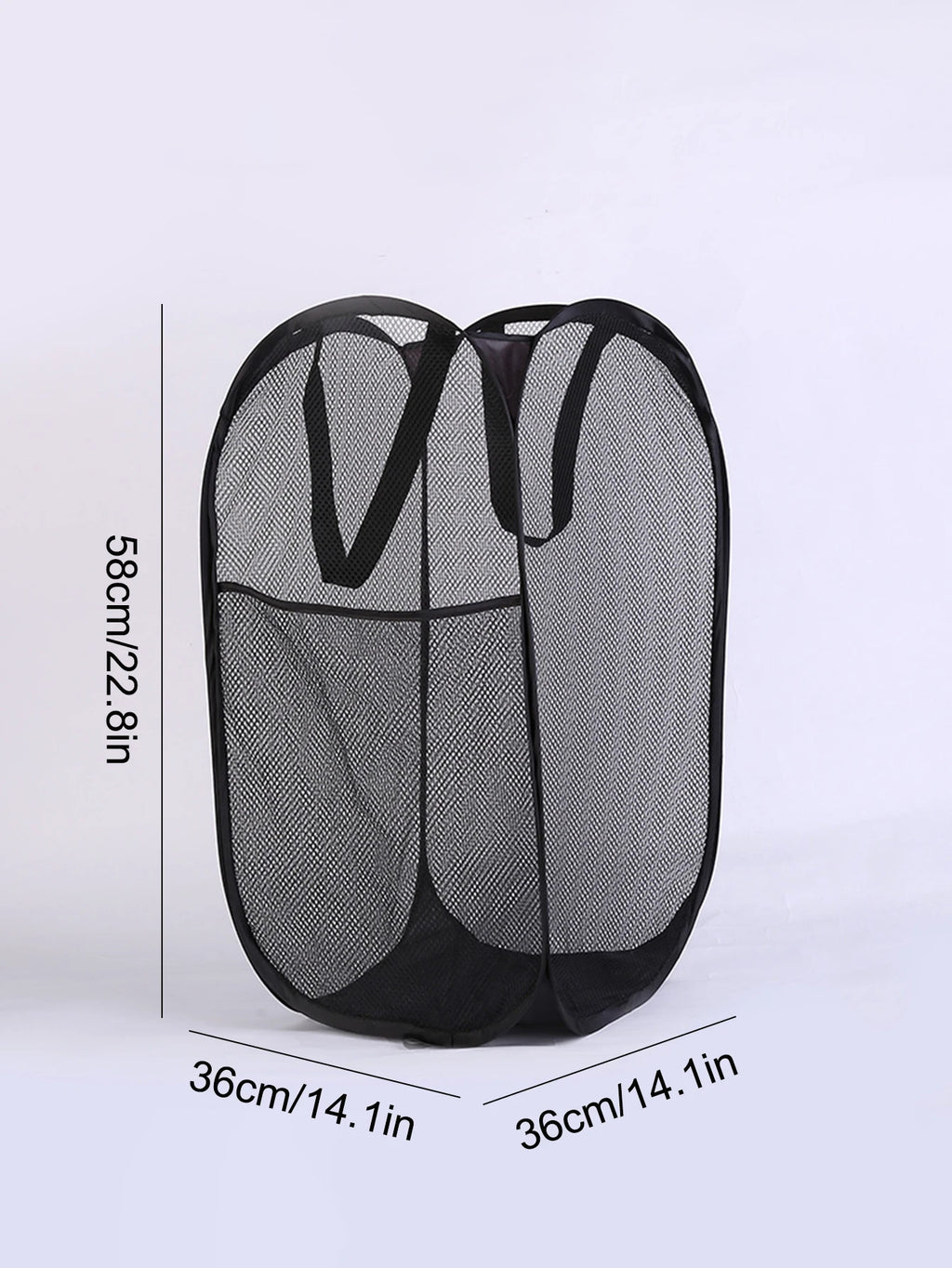 Large Foldable Mesh Laundry Basket | Portable Clothes Hamper