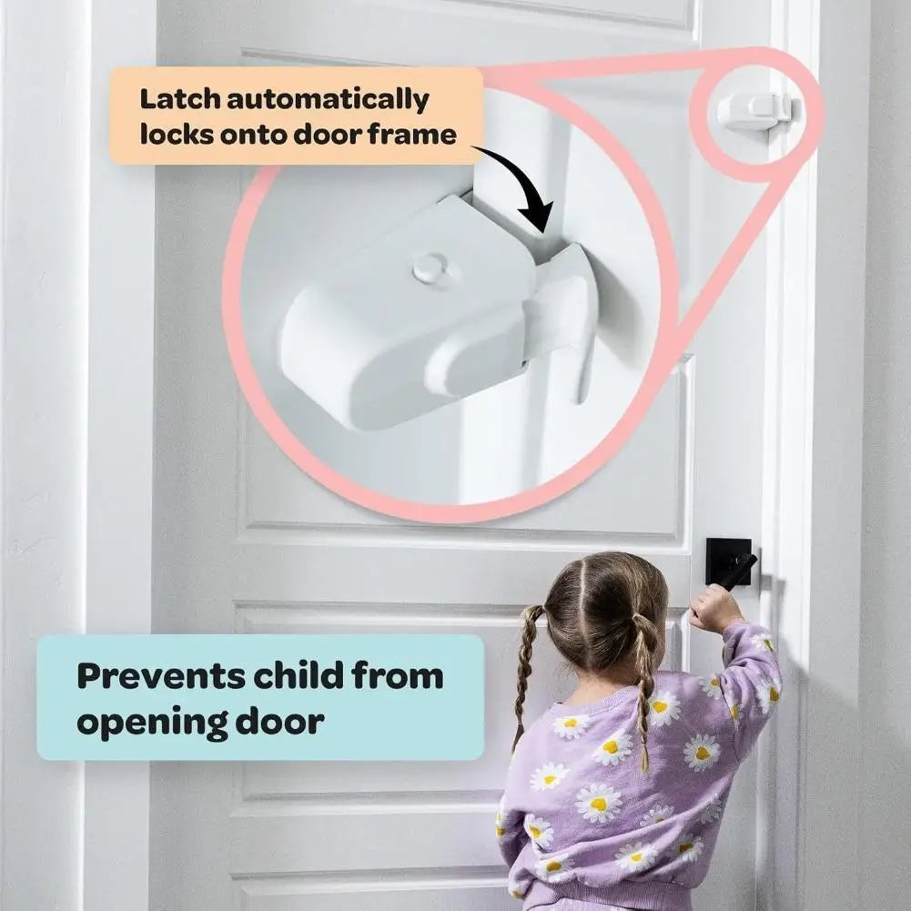 Snap-On Child Safety Door Lock – No Adhesive, Tool-Free