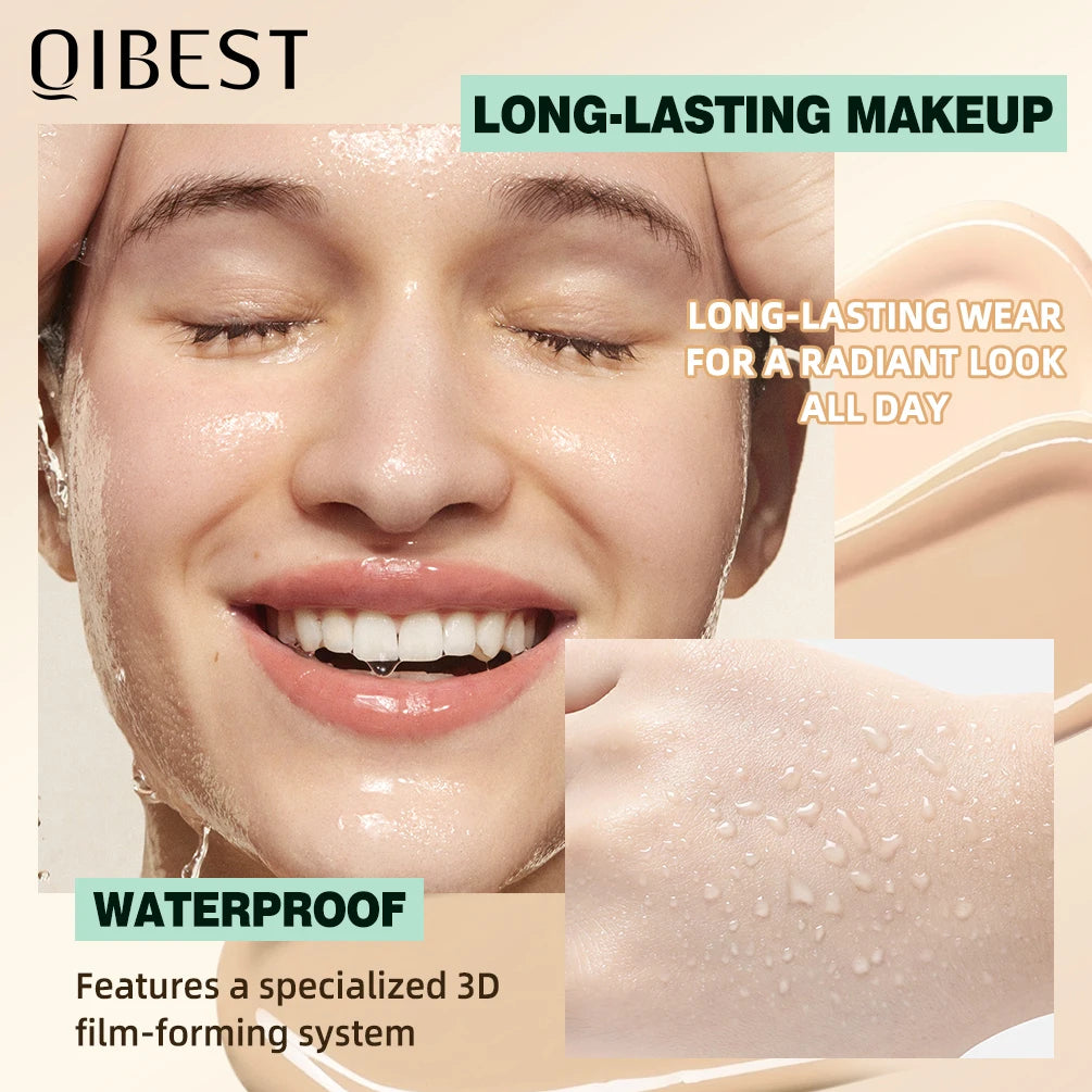 QIBEST Liquid Concealer Foundation – Matte, Full Coverage, Waterproof