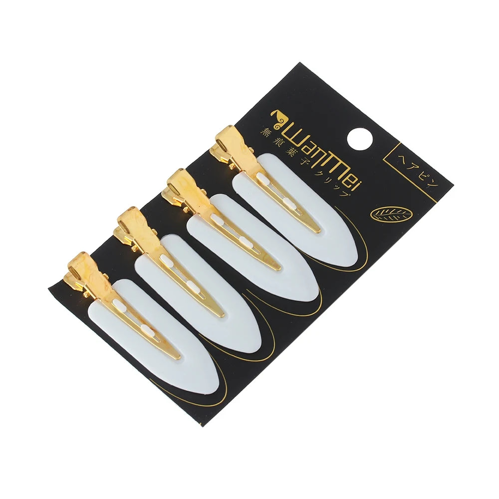 4 Pcs Seamless No Crease Barrettes Makeup Clip No Bend Hair Clip Professional Salon Styling Fixed hairpin Woman Man Hairdressing Oasis Select 2