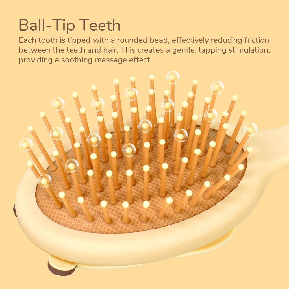 Capybara Holding Fish Design Hair Brush Scalp Massage Detangling Tool Anti Static for Smooth Hair Daily Use Oasis Select