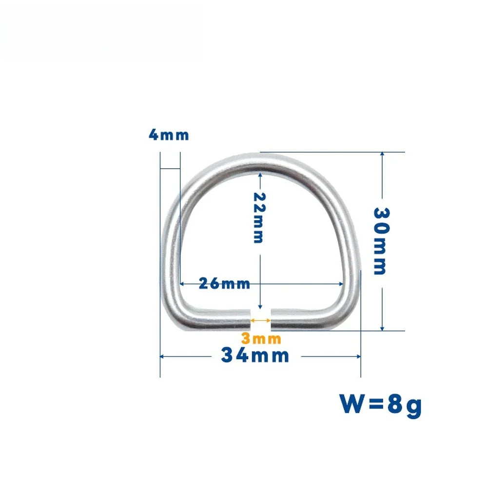SS316 Stainless Steel D Ring Quick Release Buckle For Diving Backpack Gear And Water Sports Equipment Accessories Oasis Select Light Gray