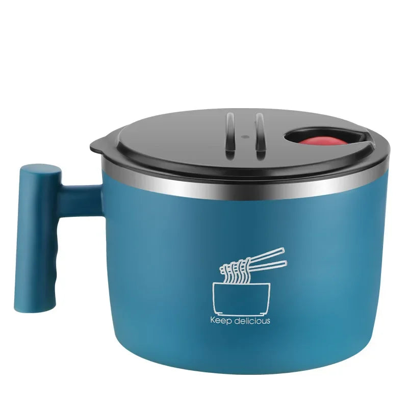 1pcs Ramen Bowl with Handle & Lid Cute Anti-Scald Instant Noodle Soup Bowl Kawaii Tableware for Student Dormitory Oasis Select Surface 7 inch