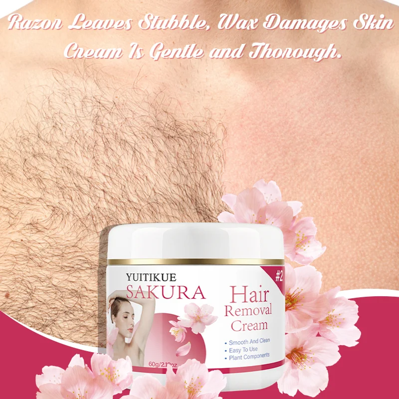 YUITIKUE Sakura Hair Removal Cream – Gentle Plant Formula 60g