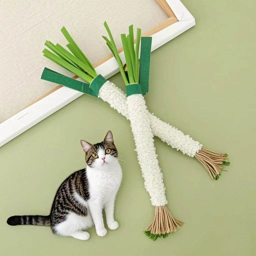 Mu Tianliao's Tooth-grinding Stick Cat Toy for Self-entertainment, Realistic Scallion and Mint Ball Cat Toy Oasis Select