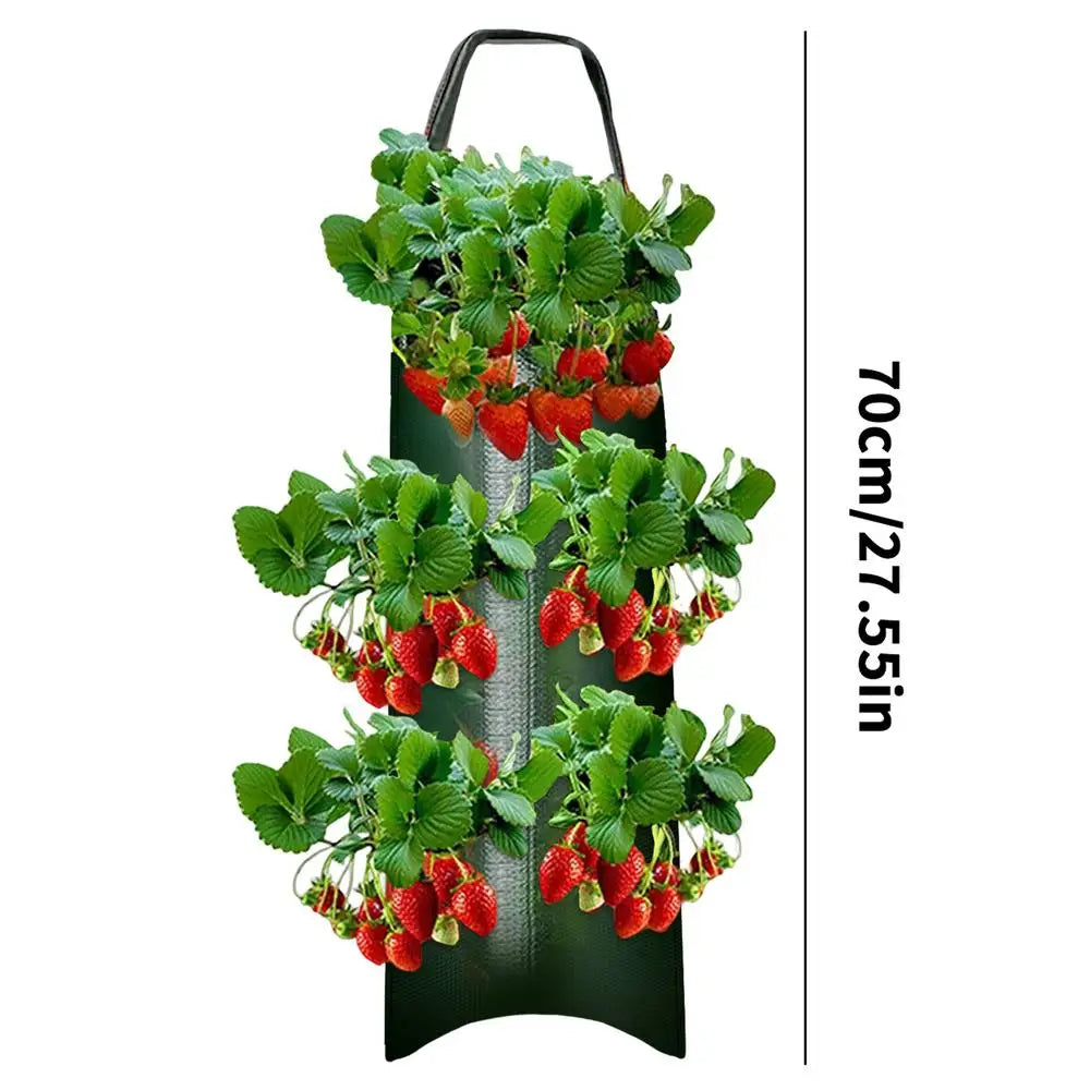 Tomato Planter Bag 8-Hole Hangable Fabric Pouch For Plant Aeration & Growth Gardening Bags For Tomatoes Roses Carrots Potatoes Oasis Select 6 holes Green
