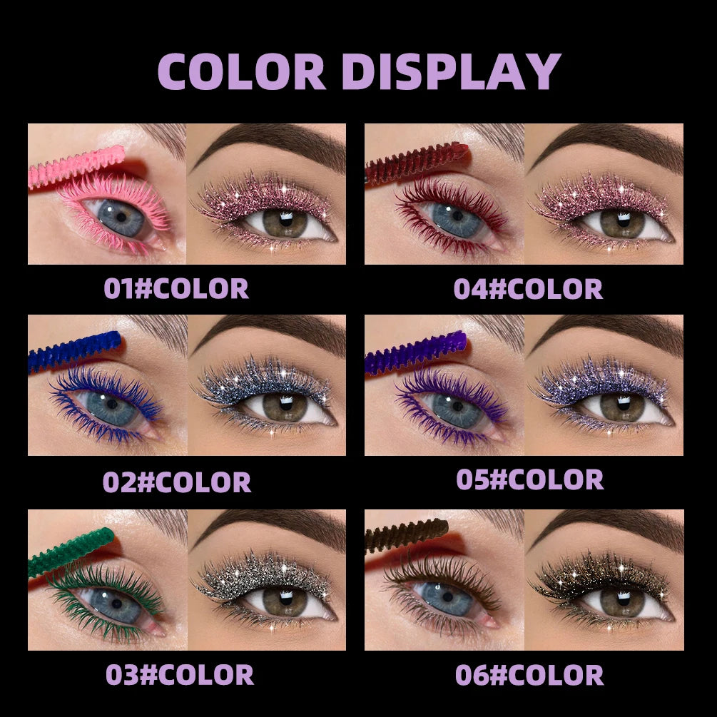 QiBest 2-in-1 Glitter & Color Mascara | Voluminous Lashes