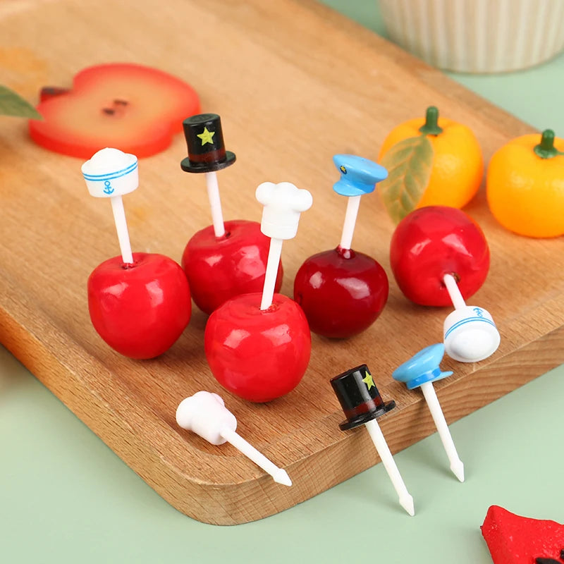 8-Piece Cartoon Fruit Forks – Kids Bento Lunch Box Picks