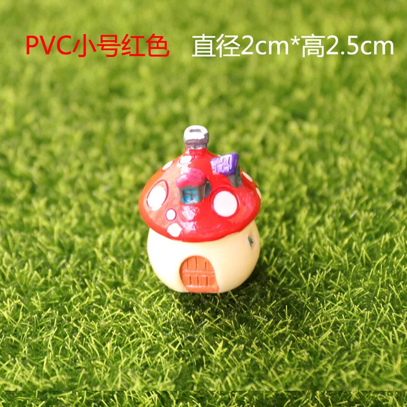 Mini Resin Moss Micro Landscape Decor Outdoor Fairy Miniature Garden Mushroom House Ornaments Handicraft Flower Pot Accessories Oasis Select S-red